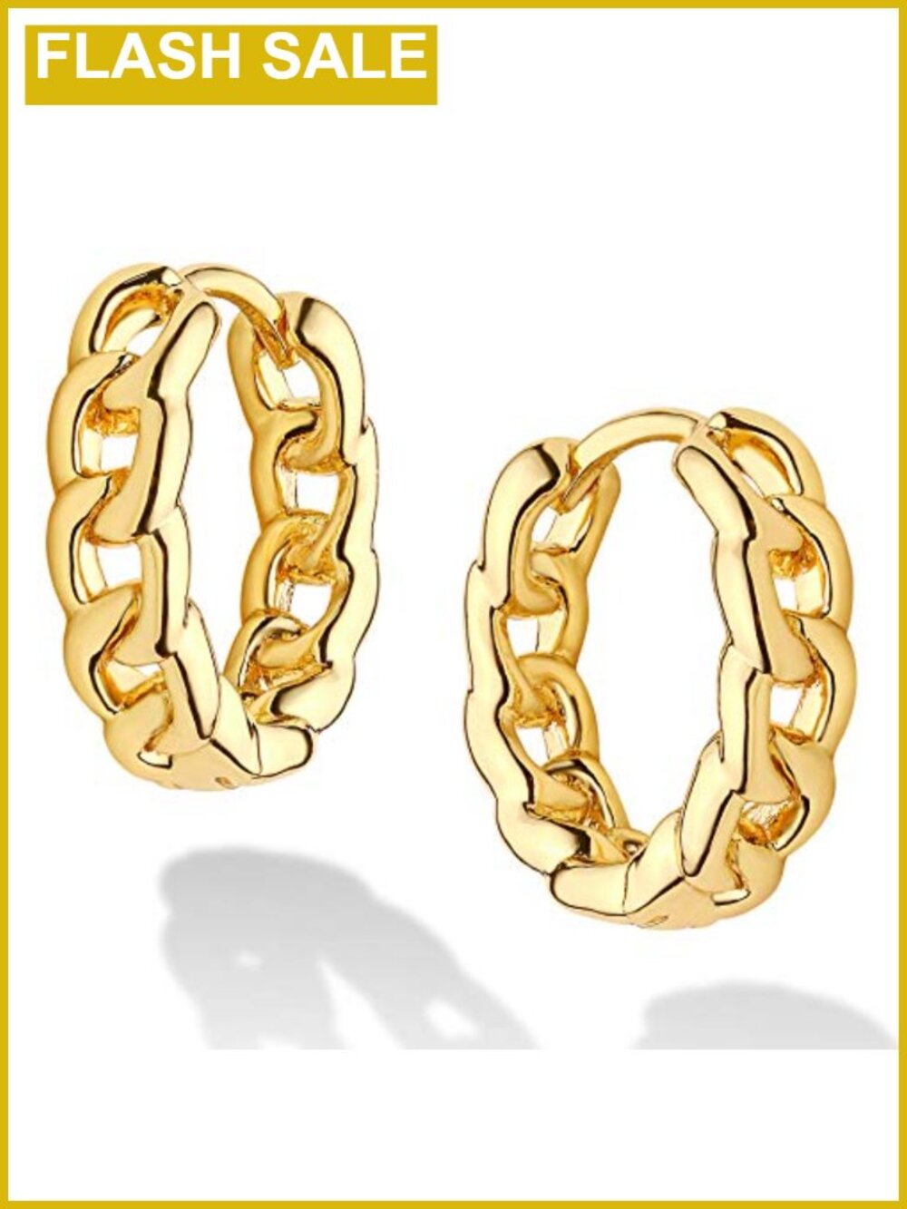 14K Gold Plated CZ Huggie Hoop Earrings 0.59 Inch Minimalist Gift for Her